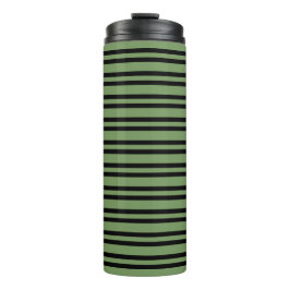 Termo Patrón de rayas negras verdes