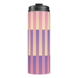 Termo Patrón de rayas púrpura rosa amarillo