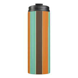 Termo Patrón de rayas verdes, negras y naranjas