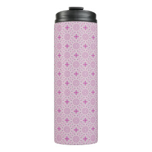 Termo Patrón de repetición geo de círculo de lila y rosa