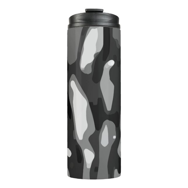 Termo Patrón de resumen gris blanco negro moderno (Anverso)
