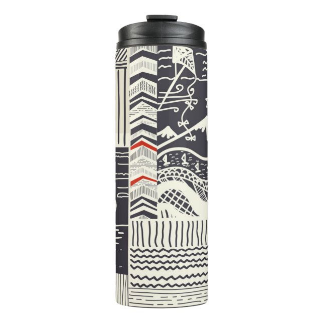 Termo Patrón de retazos impecable a partir de garabatos  (Anverso)