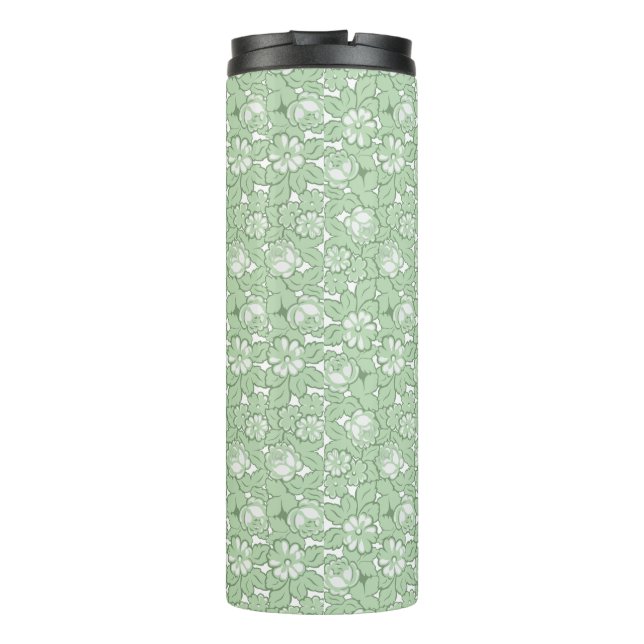 Termo Patrón de rosa en verde claro (Reverso)