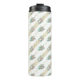Termo Patrón de Rosa Vintage - Tumbler Térmico