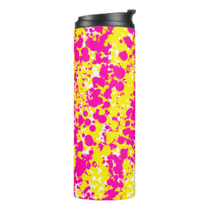 Termo Patrón de salpicadura rosa y amarilla