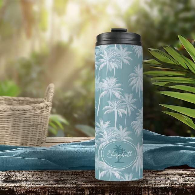 Termo Patrón de silueta de árbol de palmas hawaiano ID10 (Subido por el creador)