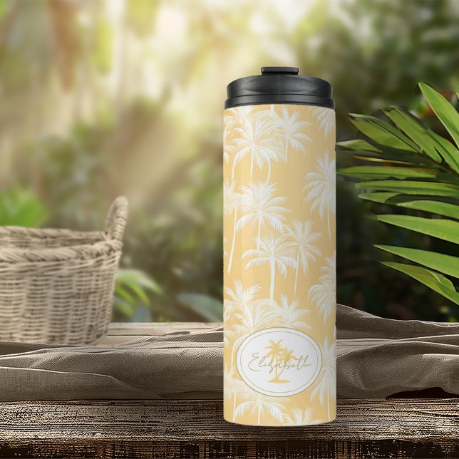 Termo Patrón de silueta de árbol de palmas hawaiano ID10 (Subido por el creador)