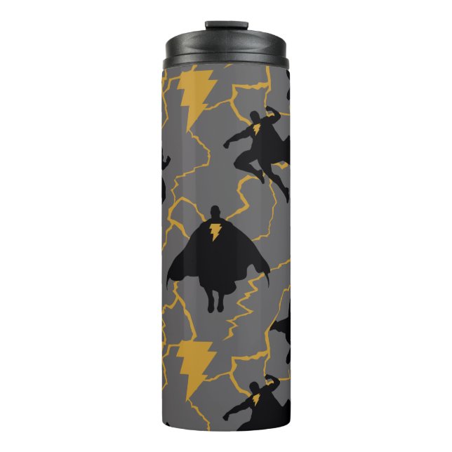 Termo Patrón de silueta negro de Adam Lightning (Anverso)