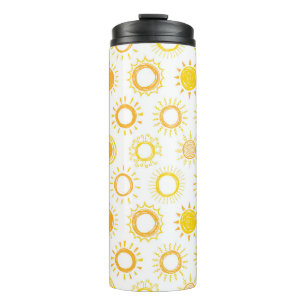 Termo Patrón de Suns de Doodle dibujado a mano