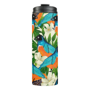 Termo Patrón de superficie con frutos de papaya, hojas y