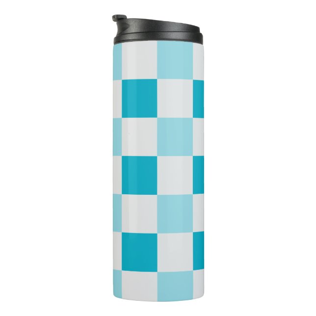 Termo Patrón De Tablero Blanco Y Azul (Rotado hacia la derecha)
