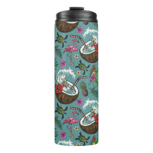 Termo Patrón de temática tropical del surf retro