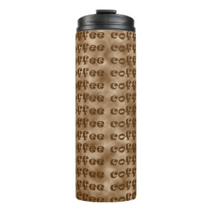 Termo Patrón de texto de café marrón