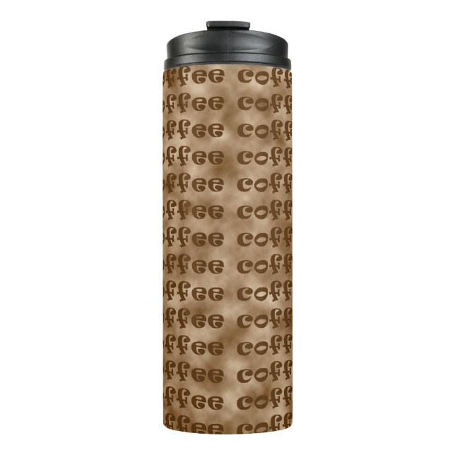 Termo Patrón de texto de café marrón (Anverso)