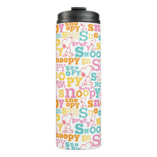 Termo Patrón de texto Snoopy Pastel