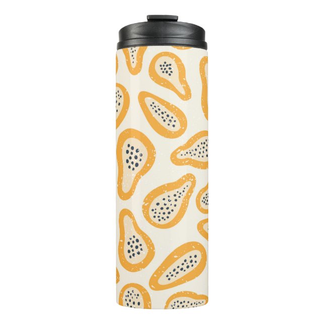 Termo Patrón de textura abstracta de frutos con papaya y (Anverso)