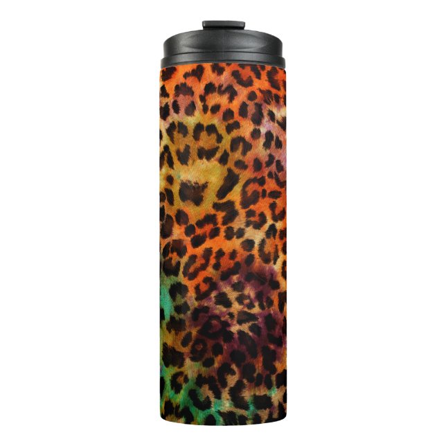 Termo patrón de textura de leopardo colorido abstracto (Anverso)