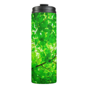 Termo Patrón de textura giratoria de hoja de árbol