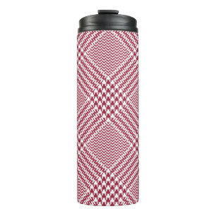 Termo Patrón de trenzado brillante en rojo y blanco. Sel