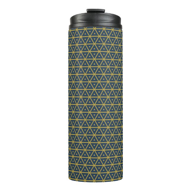 TERMO PATRÓN DE TRIÁNGULO AZUL DE NAVY Y AMARILLO MUSTAR (Anverso)