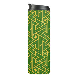 Termo Patrón de triángulo de estrella Art Deco - Verde y