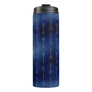 Termo Patrón de Tridente de Sirena con Brillo Azul Marin