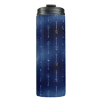 Patrón de tridente de sirena de Purpurina azul de