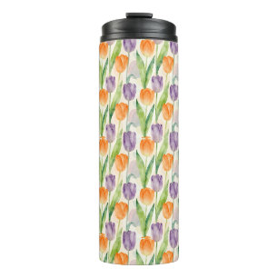 Termo Patrón de Tulipanes Coloridos