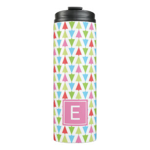 Termo Patrón de vacaciones de árbol de Navidad Monograma