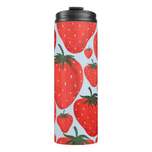 Termo Patrón de verano con fresas aisladas en la luz