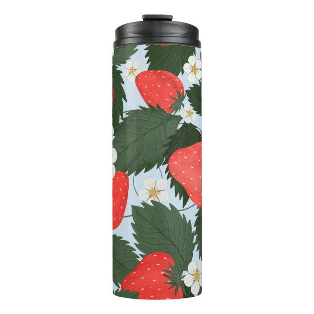 Termo Patrón de verano con fresas. Leyenda de fresa (Anverso)