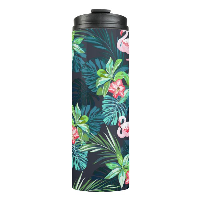 Termo Patrón de verano tropical sin soldadura con flamin (Anverso)