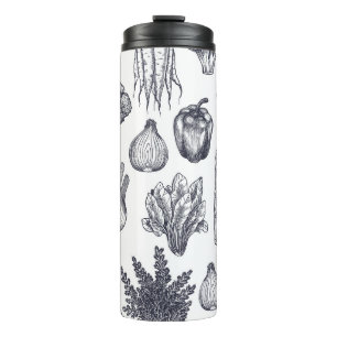 Termo Patrón de verduras frescas sin soldadura. Broccoli