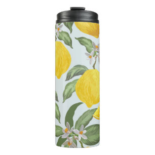 Termo Patrón de vintage de fruta tropical limón
