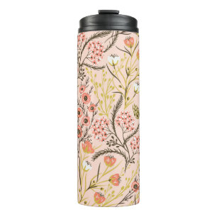 Termo Patrón de vintage de las flores que florecen en el