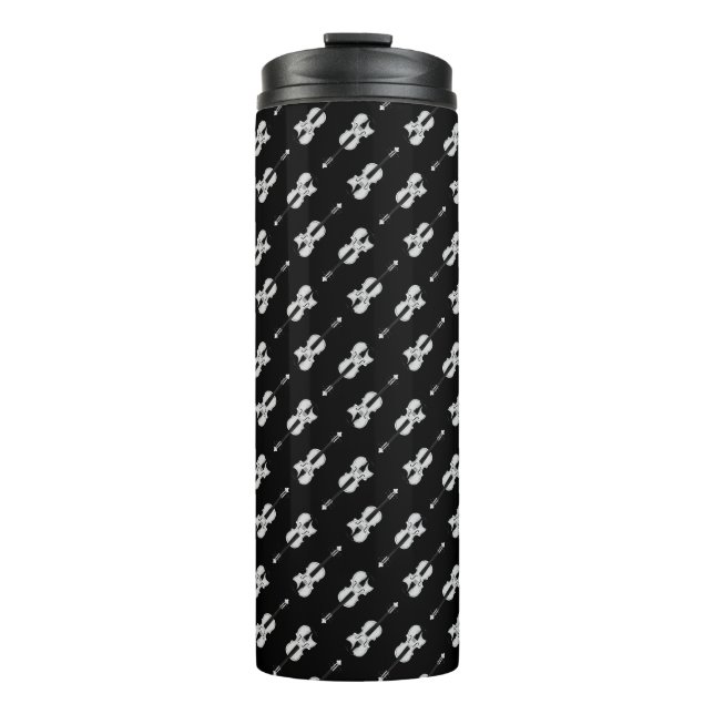 Termo Patrón de violín - Blanco y negro (Anverso)