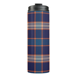 Termo Patrón de yerba de tartán de la marina