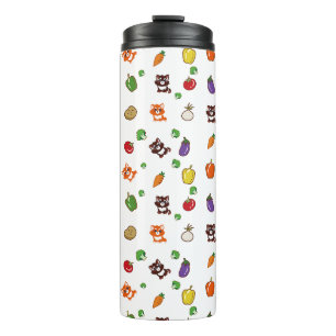 Termo patrón de zorro y verdura