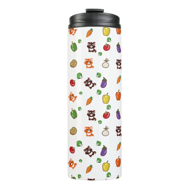 Termo patrón de zorro y verdura (Anverso)