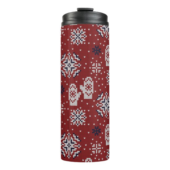 Termo Patrón decorativo de Navidades de invierno de punt (Anverso)