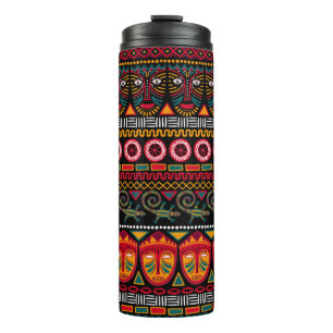 Termo Patrón decorativo sobre un fondo negro en África