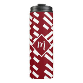 Termo Patrón diagonal tachado rojo Minimalista, monogram