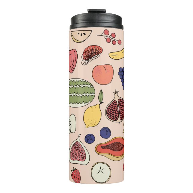 Termo Patrón dibujado a mano de fruta (Anverso)