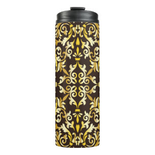 Termo Patrón dorado barroco sin soldadura sobre fondo n