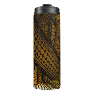 Termo Patrón dorado y amarillo