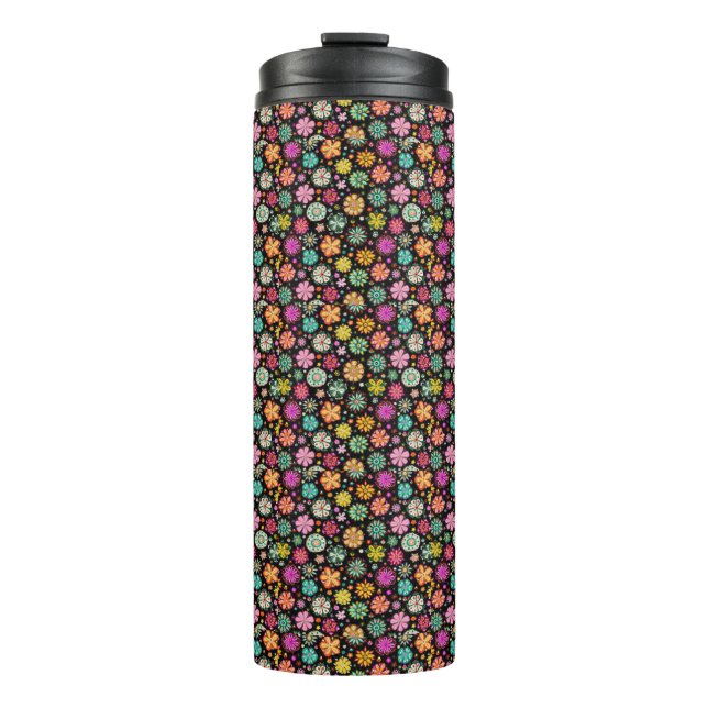 Termo Patrón elegante de flores de Boho Daisy (Anverso)