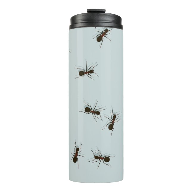 Termo Patrón elegante de hormigas rojas caóticas (Anverso)