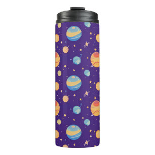 Termo Patrón espacial colorido con planetas, estrellas