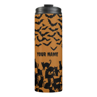 Termo Patrón espeluznante de Halloween de gato negro mur