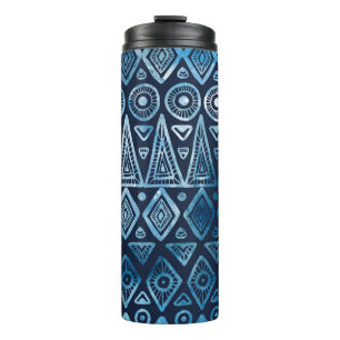 Termo Patrón étnico clásico azul sin igual